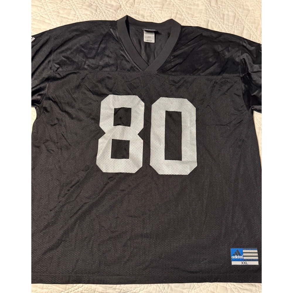 Adidas Jerry Rice Oakland Raiders Jersey Mens XXL Black Silver Football 80 Mesh